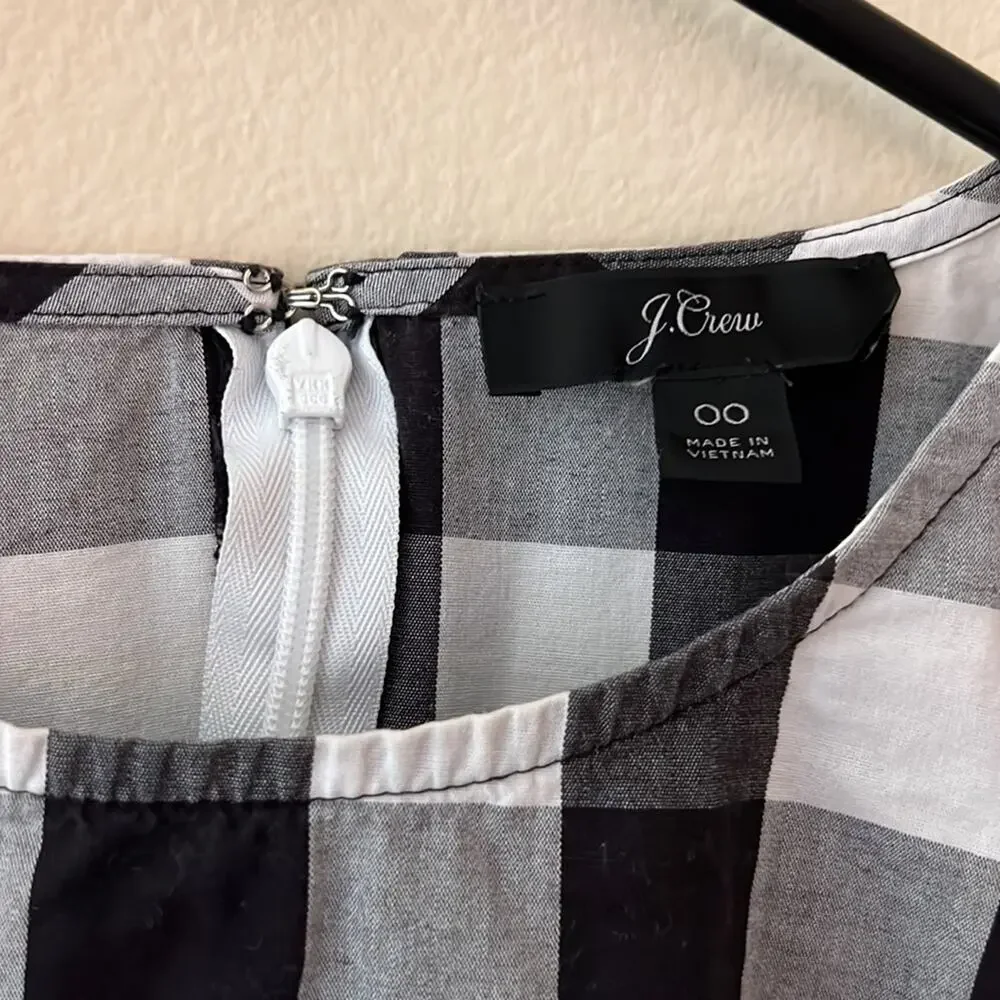 J. Crew Gingham Puff Sleeve Oversized Blouse Size 00